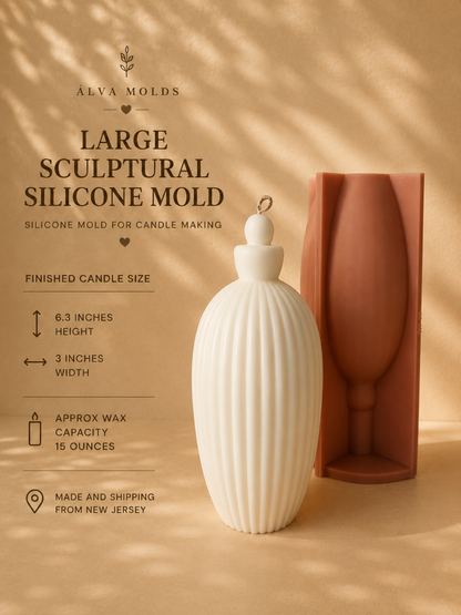 Large Sculptural Silicone Mold for Candle Making