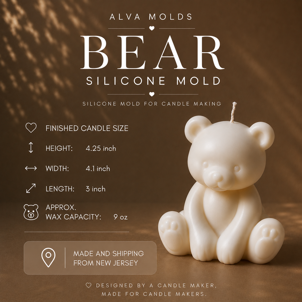 Bear Silicone Mold for Candle Making